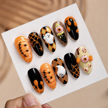 Kreatives Kunstnagelset mit einzigartigen Halloween-Motiven Brehn