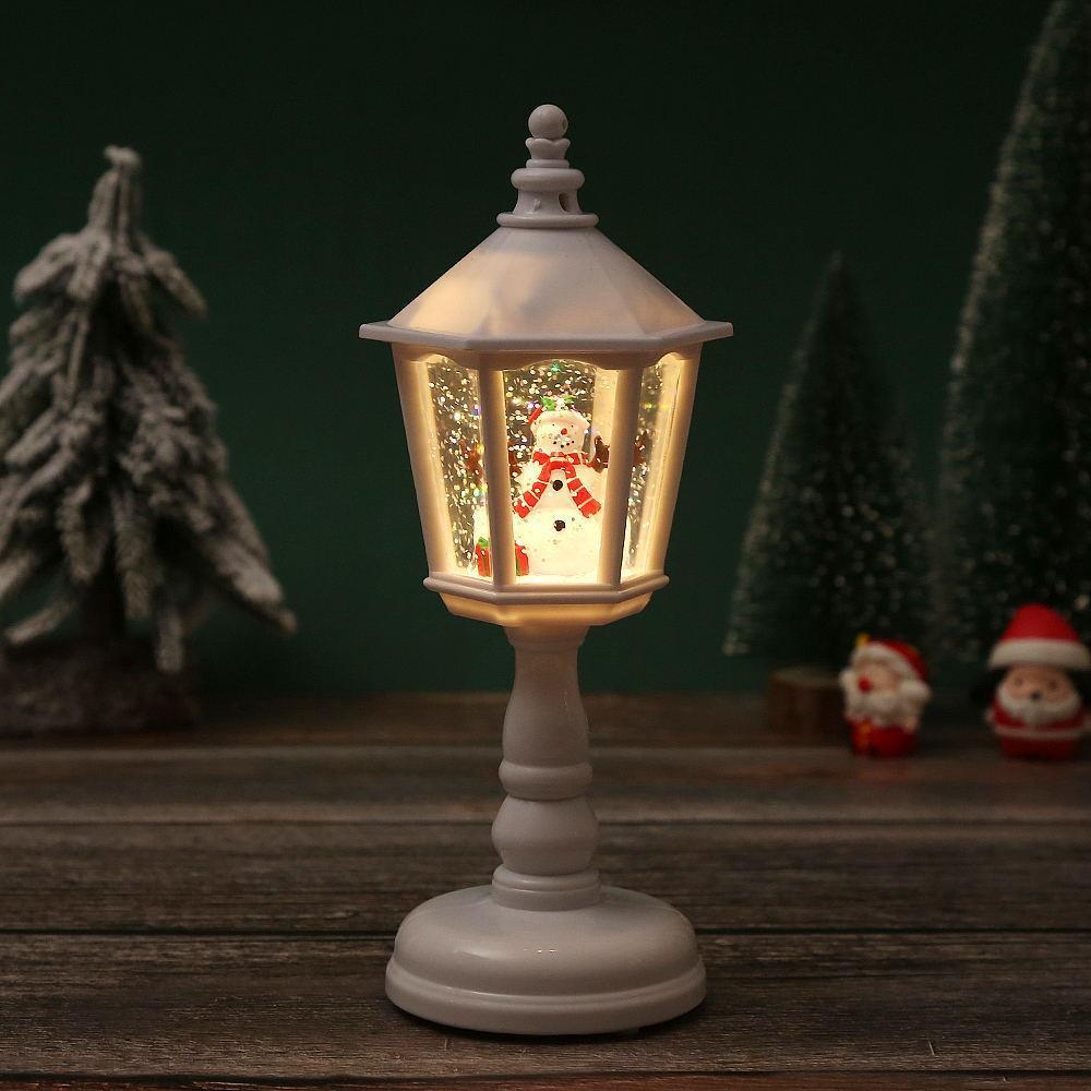 Nostalgische Weihnachtslaterne mit beweglicher Santa-Szene Brehn
