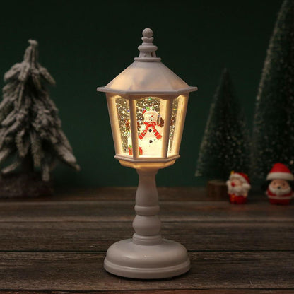 Nostalgische Weihnachtslaterne mit beweglicher Santa-Szene Brehn