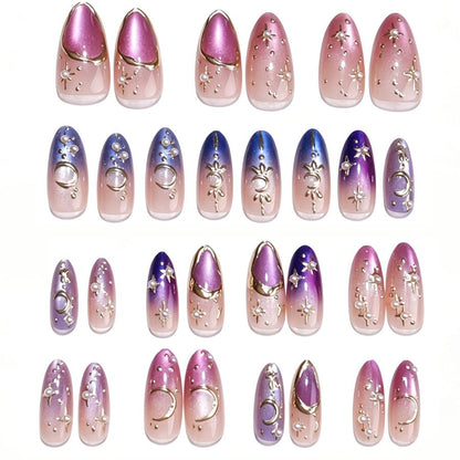 Kunstnagelset mit glamourösen Sternenmotiven Brehn