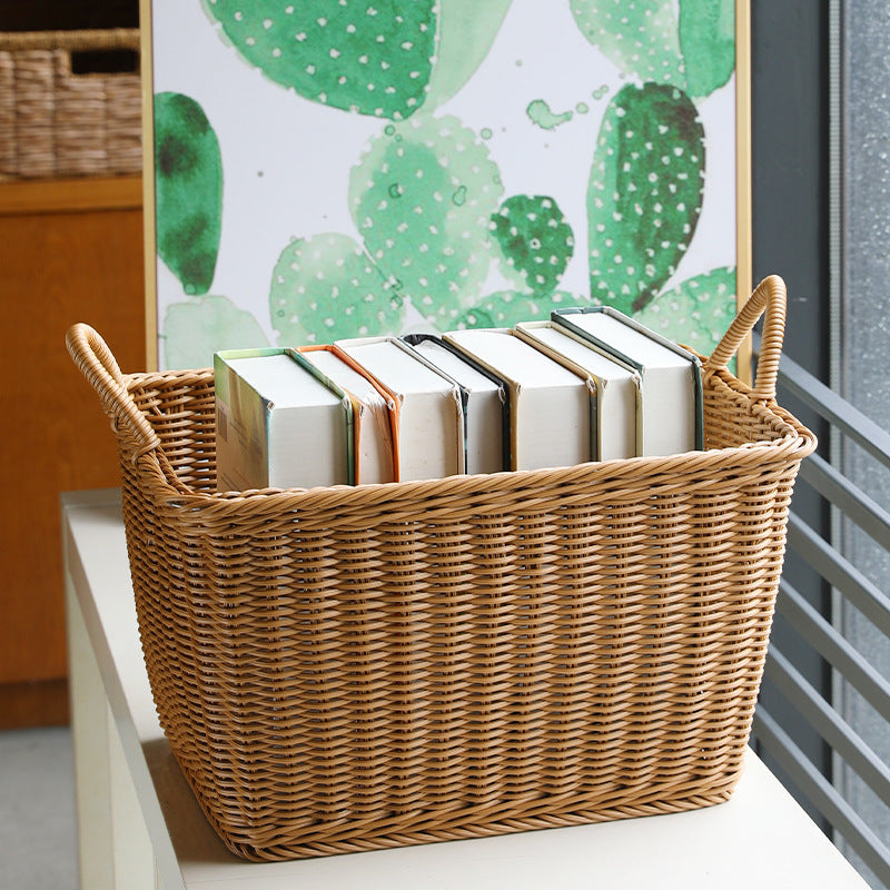Unisex Geräumiger Aufbewahrungskorb aus geflochtenem Rattan Brehn