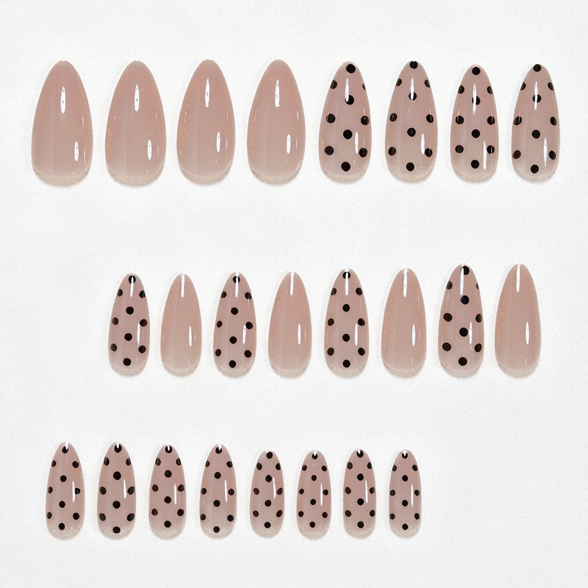 Elegante Lange Mandel Press-On Nagelkunst Brehn