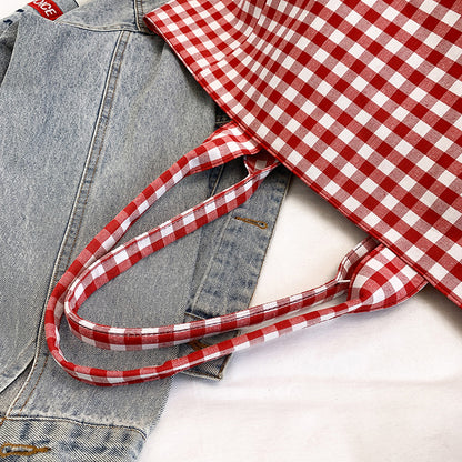 Stylische Gingham-muster Strandtasche