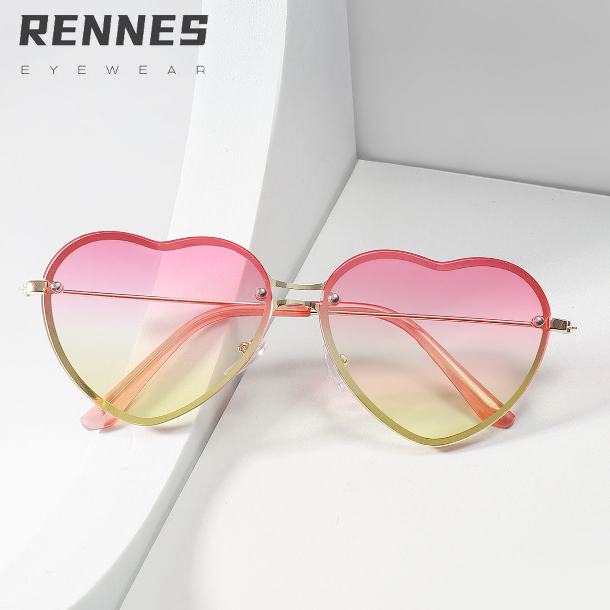 Damen Herzförmige Sonnenbrille mit stylishen Gläsern Brehn