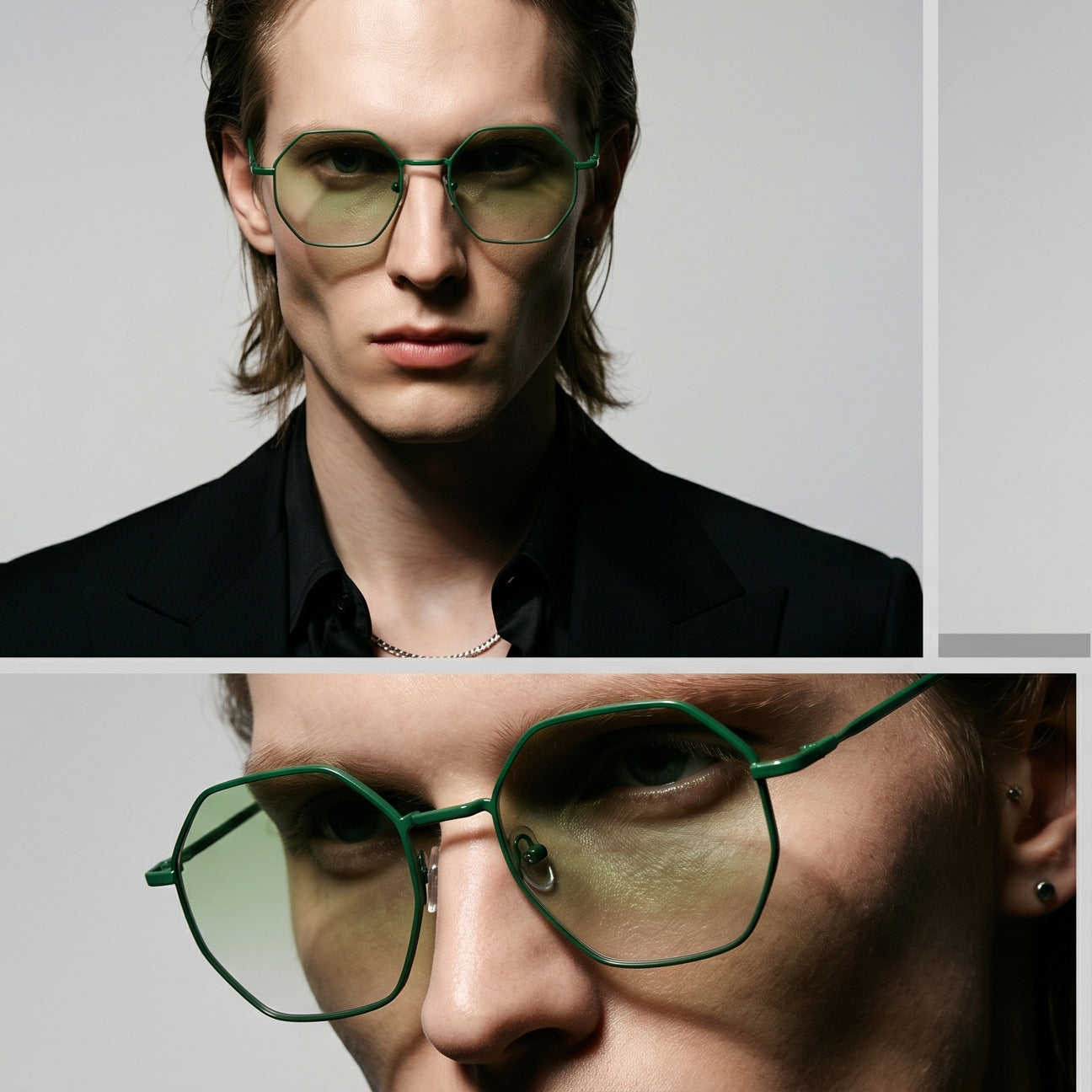Damen octagonale Sonnenbrille mit eleganten Metallakzenten Brehn