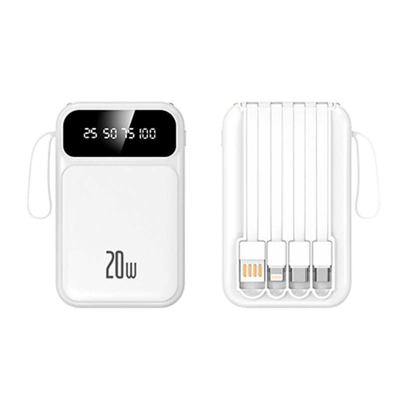 Powerbank mit Integrierten Kabeln und LED-Anzeige Brehn