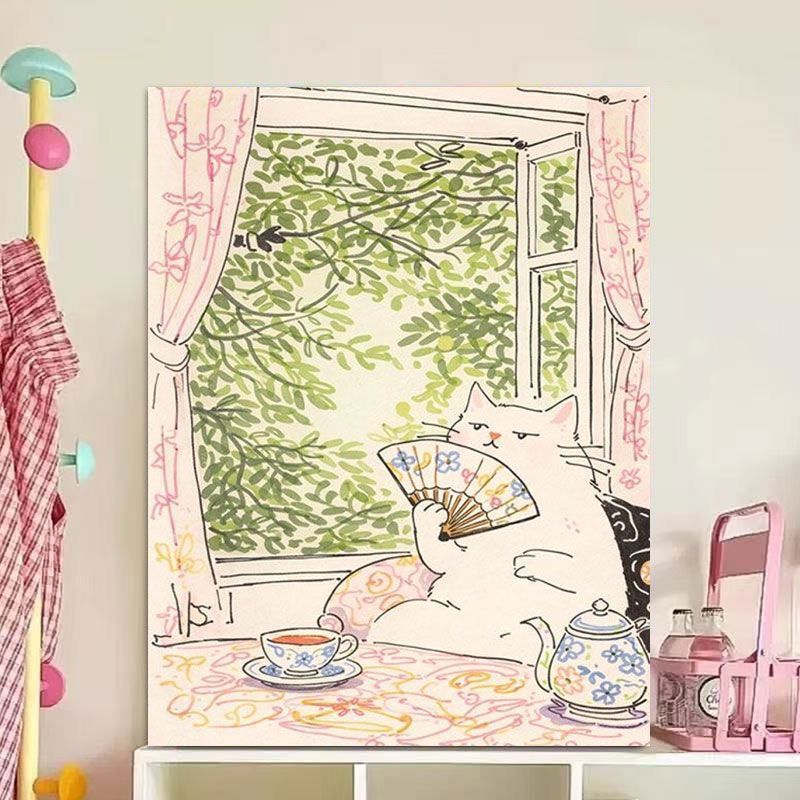 Verspielt Katze Illustration Leinwand Kunst Druck Brehn