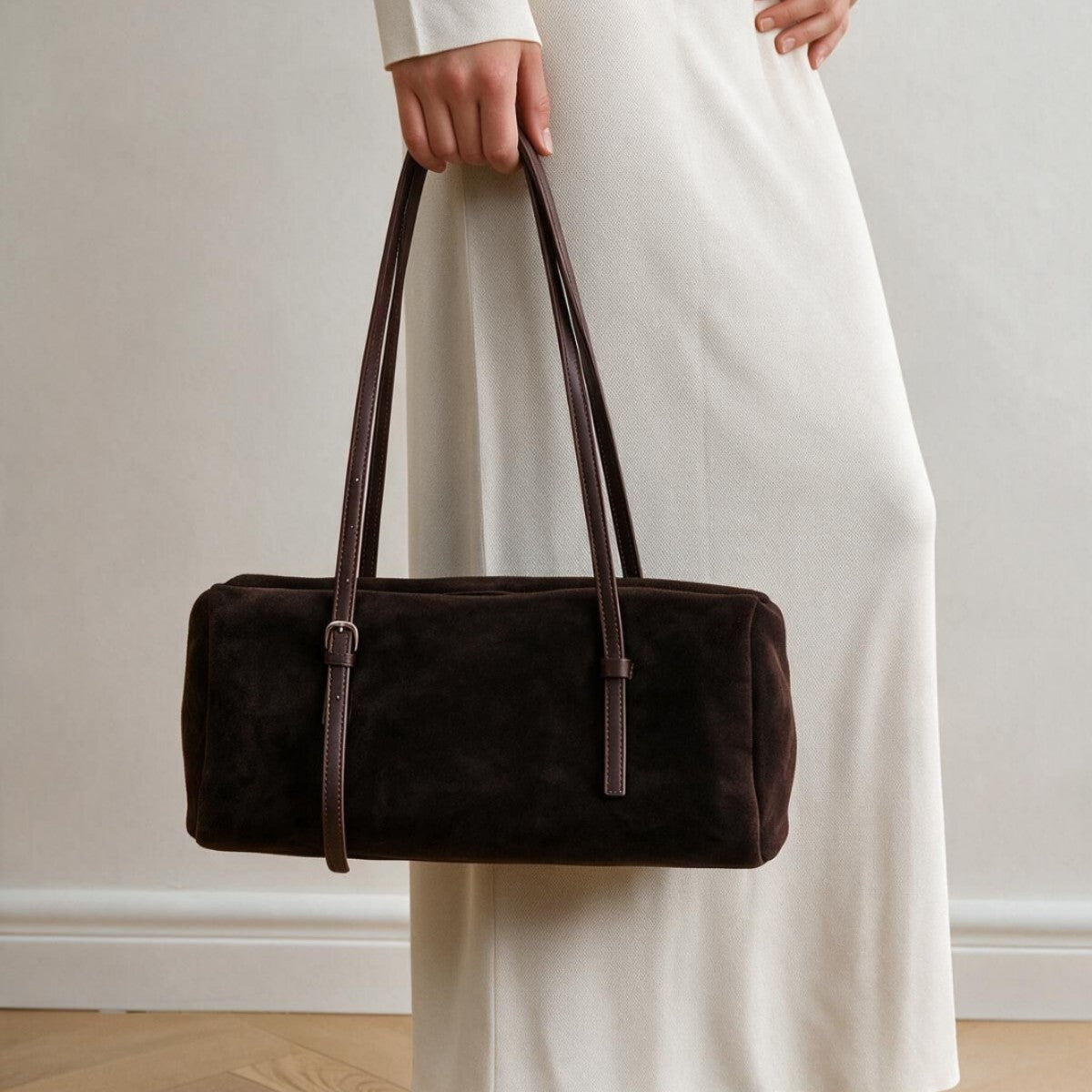 Lange-Träger Wildleder Box Tote Tasche