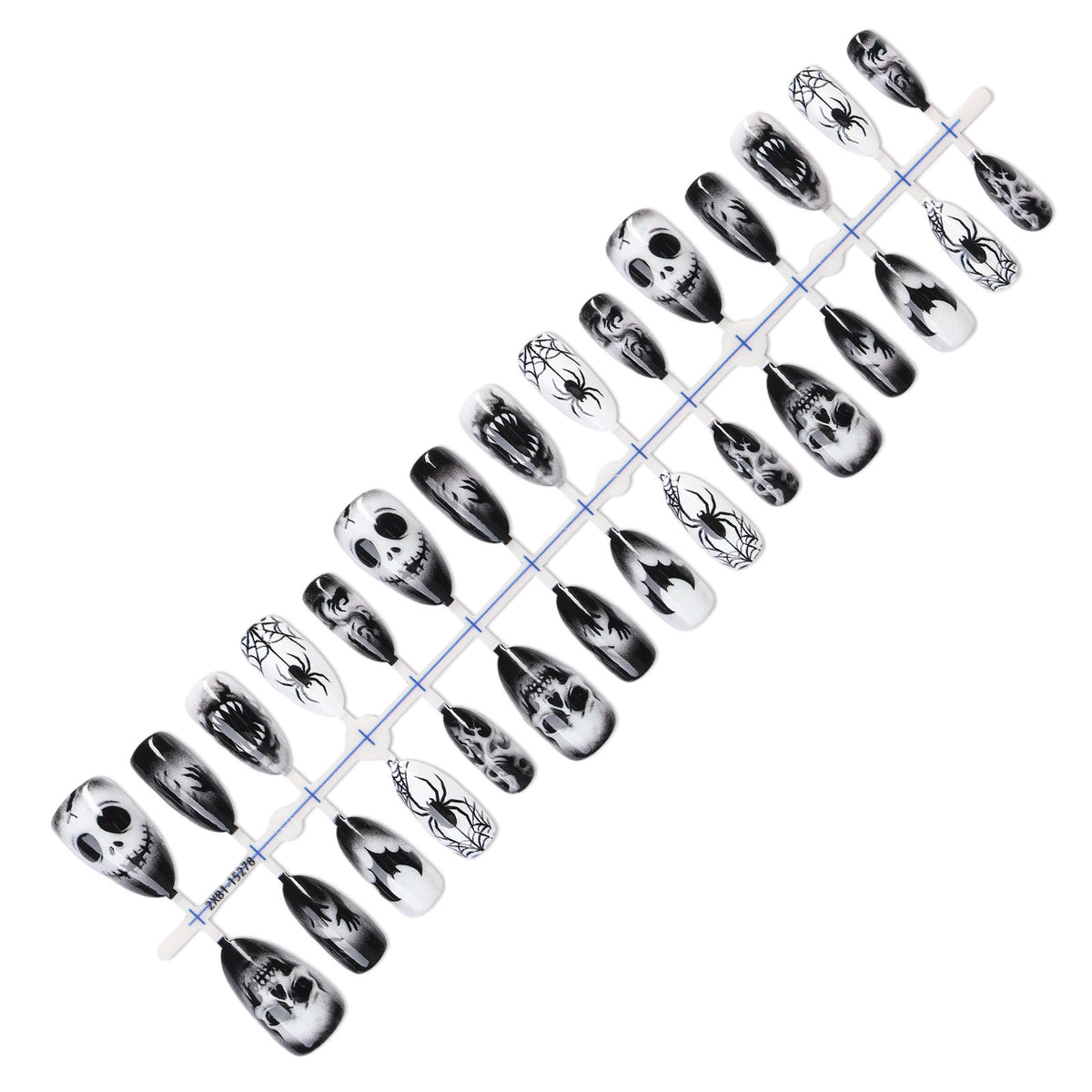 Kreatives Kunstnagelset mit gruseligen Motiven Brehn