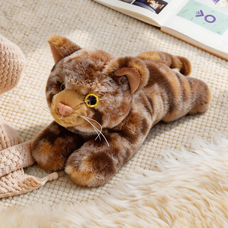 Lebensechter dehnbarer Katzenplüsch Boden Kuschelkissen Brehn