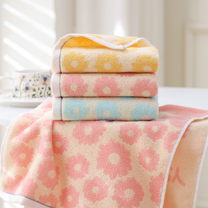 Weiches Baumwoll-Badetuch mit Floraler Jacquard-Struktur und Hoher Saugkraft