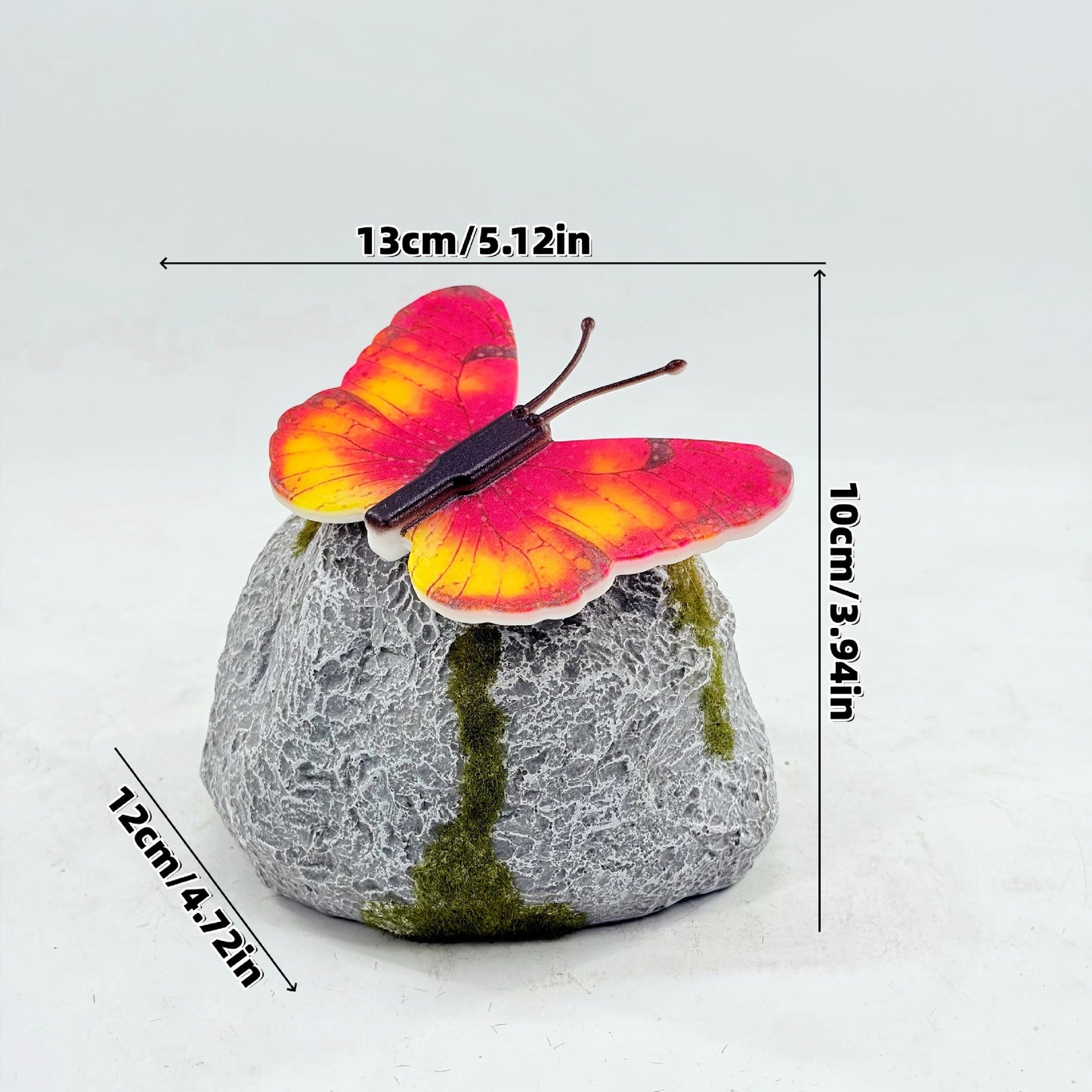 Dekorative solarbetriebene Schmetterlings-Stein-LED-Gartenakzent Brehn