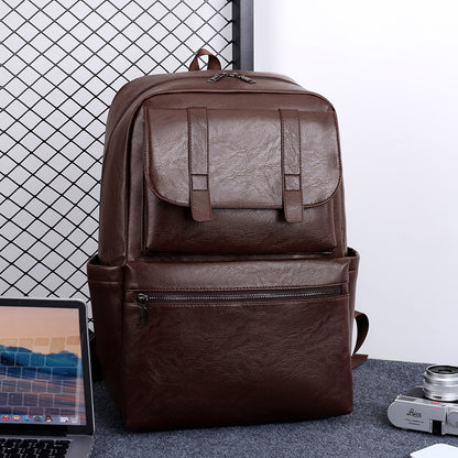 Multifunktionaler Leder Laptop-Rucksack