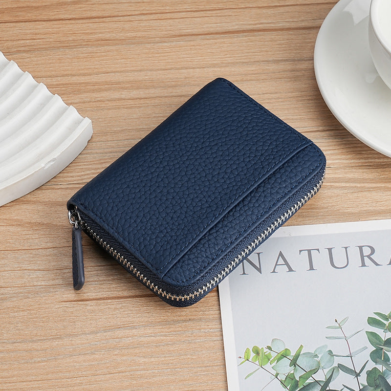 Minimalist Reißverschluss Leder Geldbörse