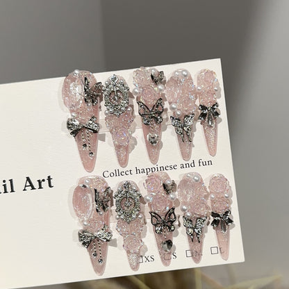 Dekorative mit Strass verzierten Press-On Nägel