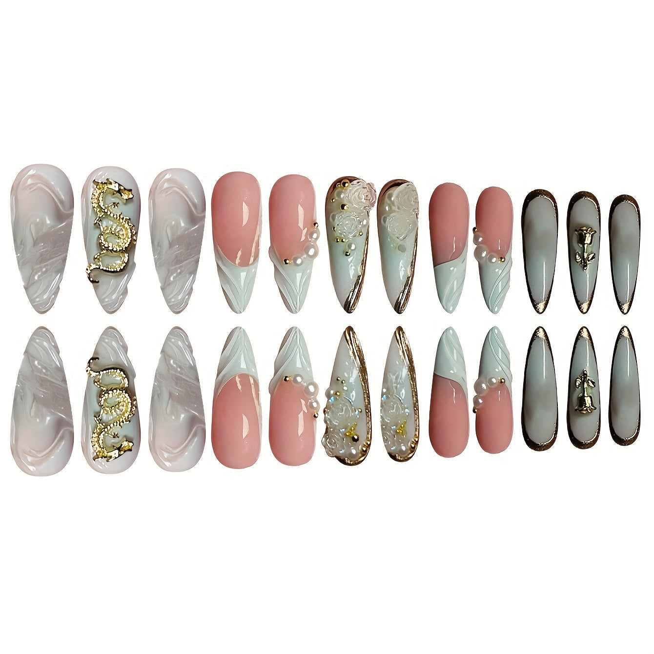 Kreatives Künstlerisches Press-On-Nageldesign Brehn
