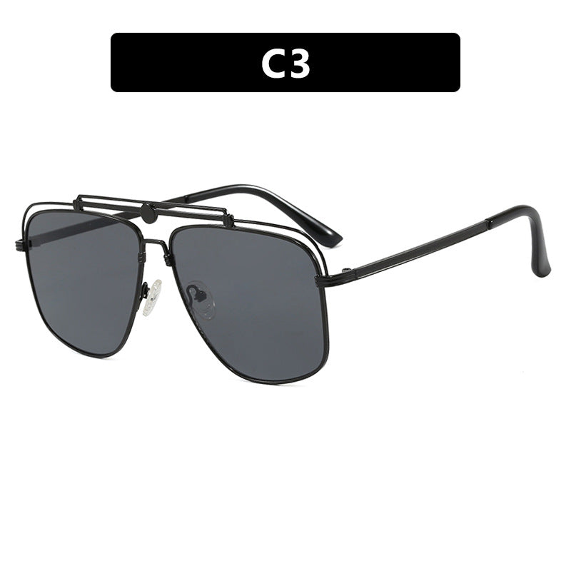 Damen elegante quadratische Sonnenbrille mit goldenen Akzenten Brehn