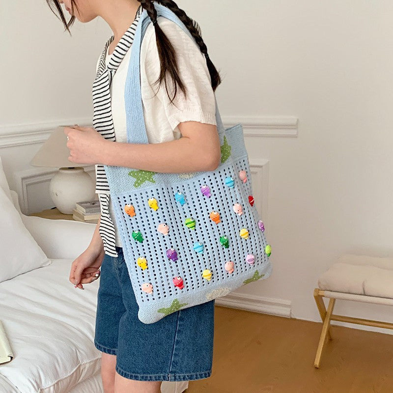 Bunte Dekorative Häkel Tote Bag Brehn