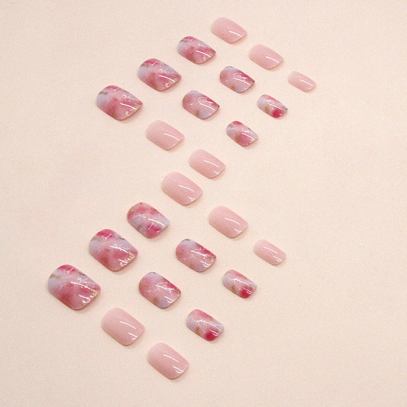 Marmoriertes Gel Press-On Nagelart Brehn