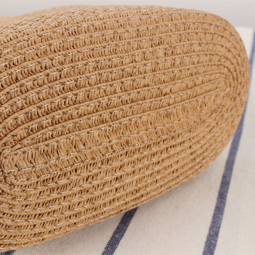 Umhängetasche Aus Handgewebtem Naturmaterial mit Elegantem Ringverschluss Brehn