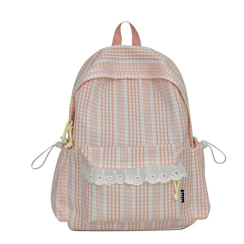 Gingham-Muster Stilvoller Rucksack Brehn