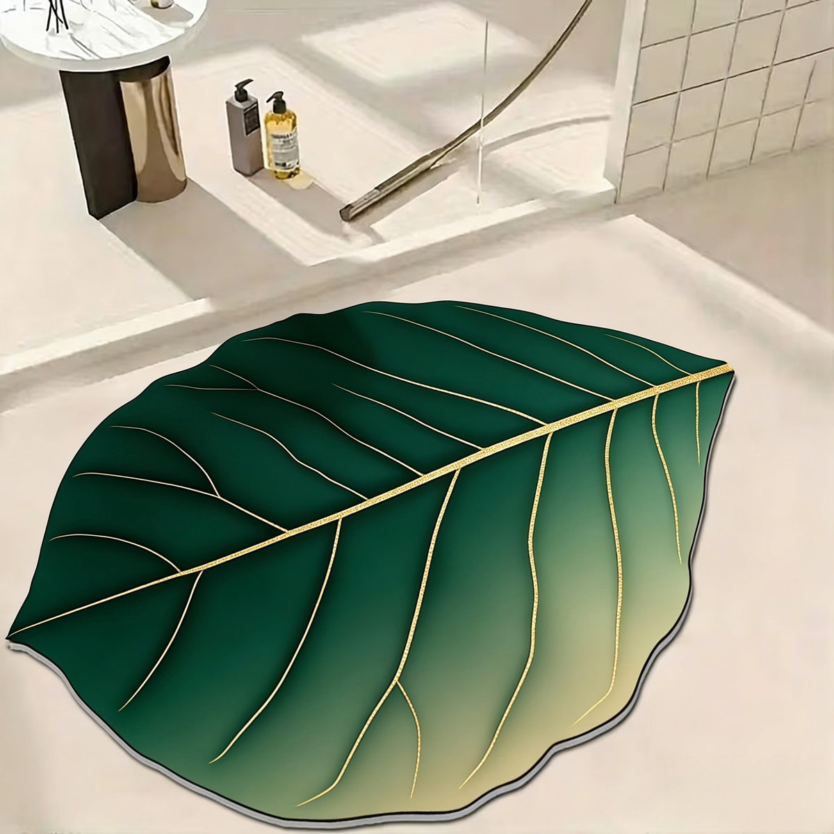 Blattförmige dekorative Badmatte