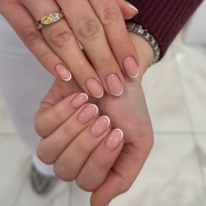 Natürliche French Tip Druck-Nägel Brehn
