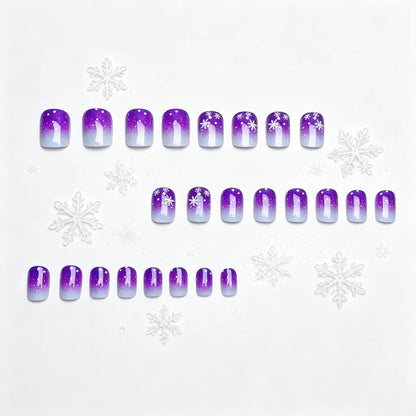 Glitzernde Ombre Schneeflocke Nagelkunst Brehn