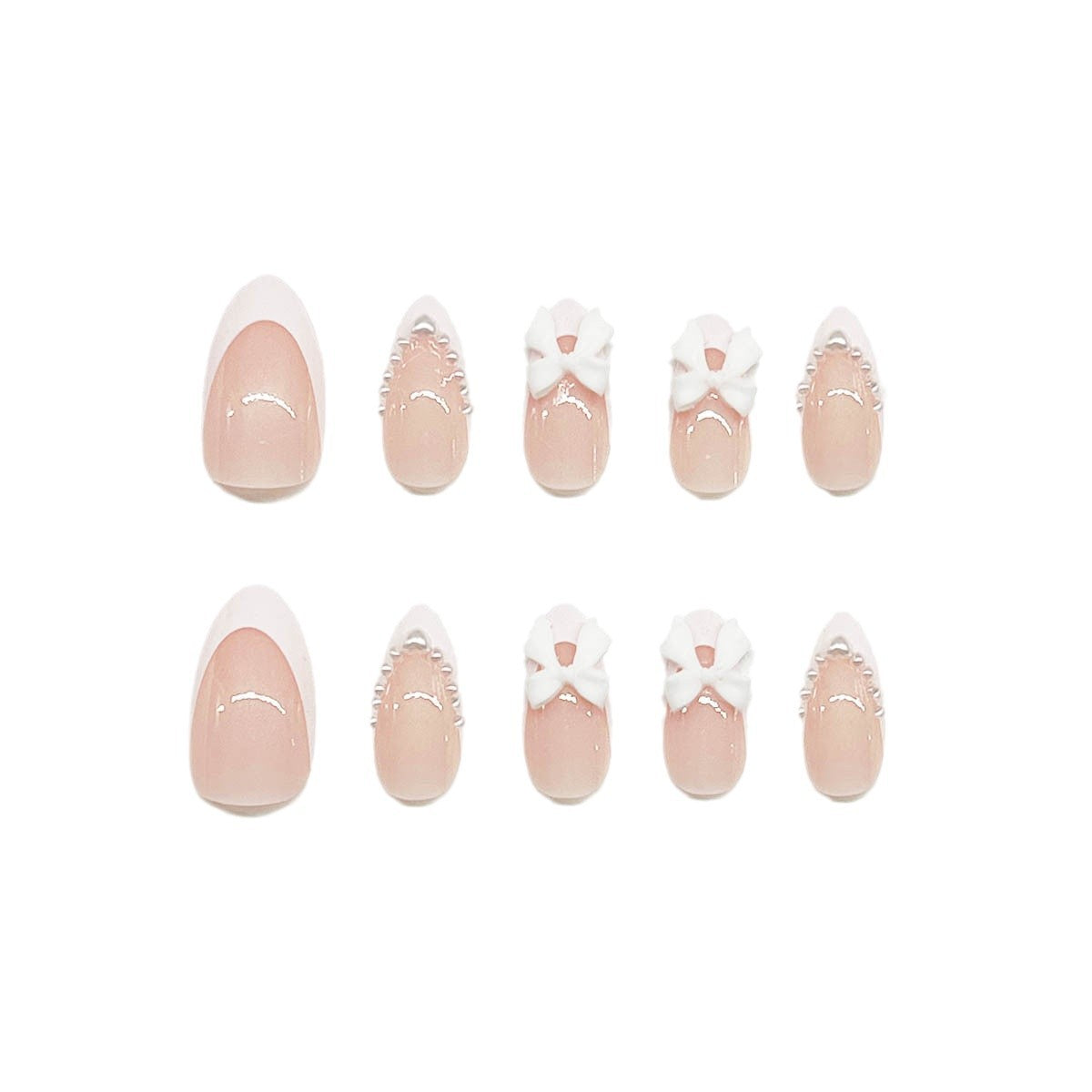 Elegante mit Schleifen verzierten Acryl-Nagelerweiterungen Brehn