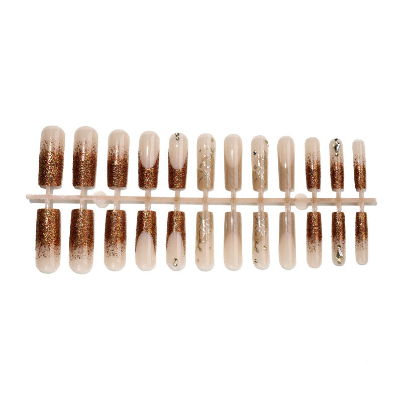 Glamouröse Glitter-Gradient-Press-On-Nägel Brehn
