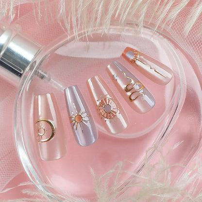 Elegantes Celestial Press-On Nagelkunst Set