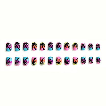 Tropischer Sonnenuntergang Nagelkunst Verbesserungen Brehn