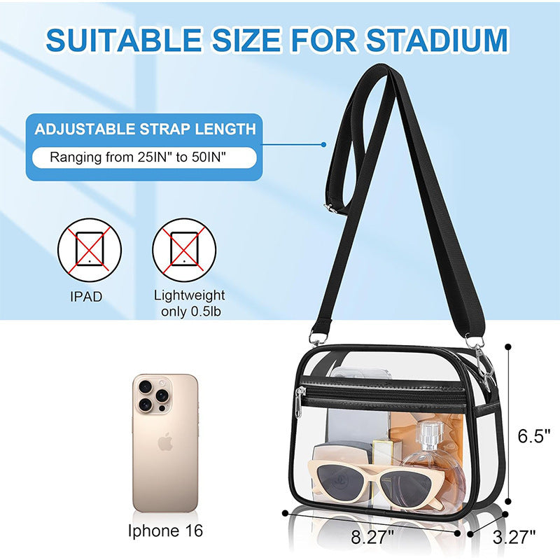 Durchsichtige Schultertasche mit Vielseitigen Fächern Brehn