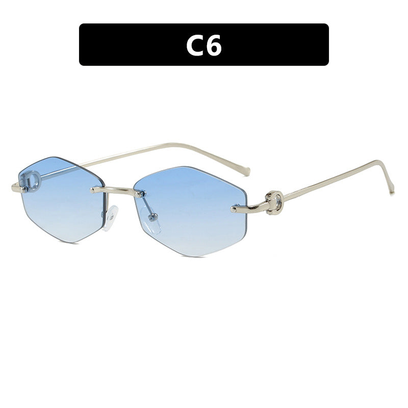 Damen modische Sonnenbrille mit hexagonalem Gestell und luxuriösen Akzenten Brehn