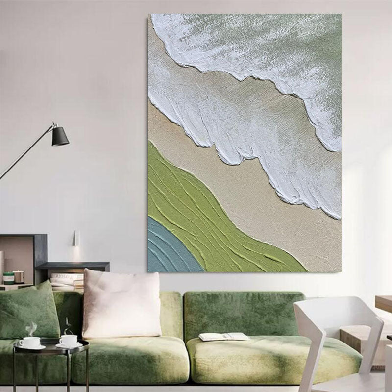 Texturiertes Küstenabstraktes Leinwandkunstwerk