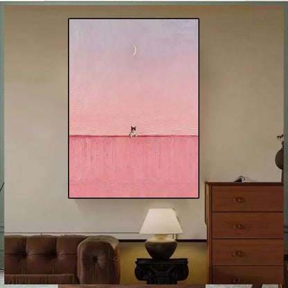 Minimalistische Katzenkunst-Druck
