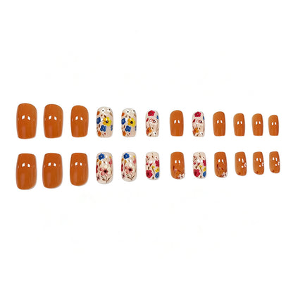 Blumenmuster Druck-On Nagelverstärkungen Brehn