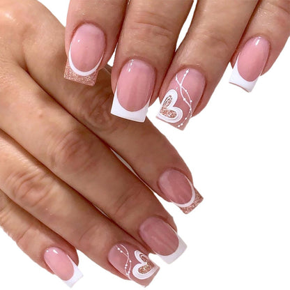 Elegante französische Spitze Acryl-Nagelverlängerungen