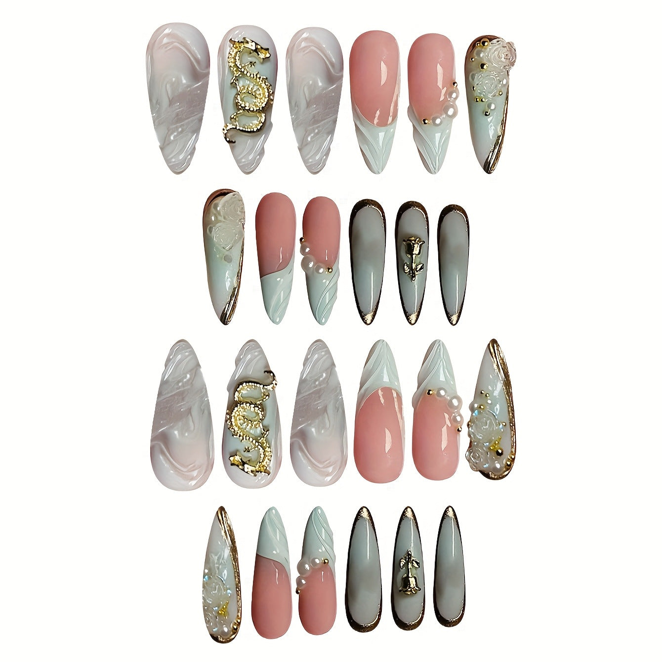 Kreatives Künstlerisches Press-On-Nageldesign Brehn