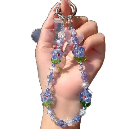 Blumige Perlen-Handykette Brehn