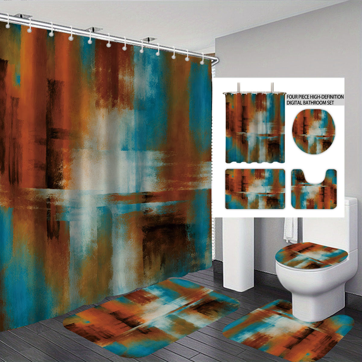 Abstract Design Vier-teilige digitale Badezimmer Set Brehn
