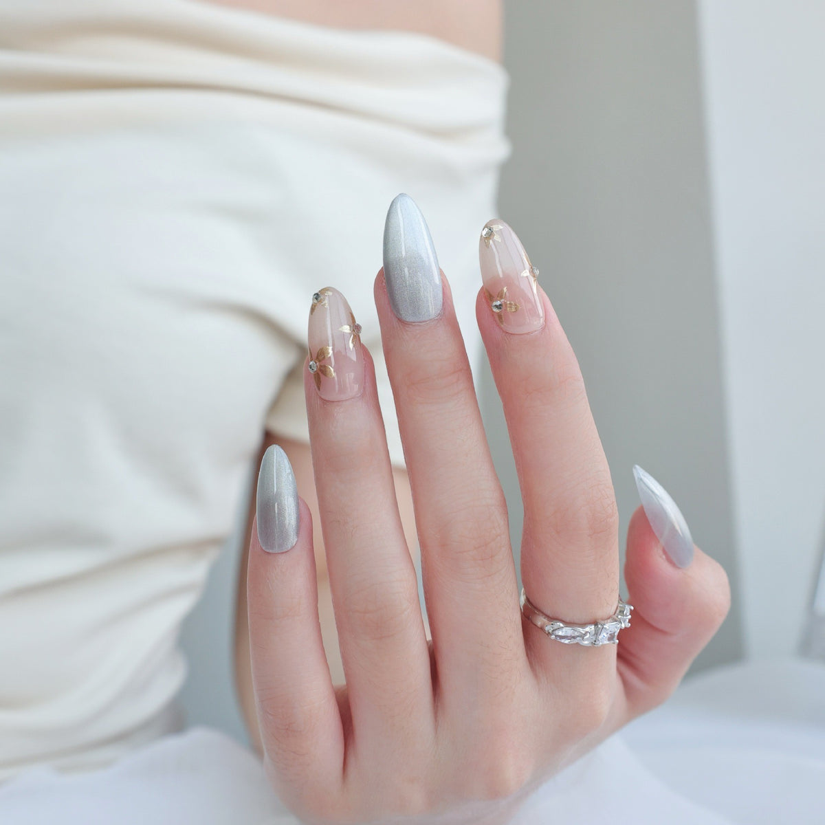 Dekorativer Glamour Press-On Nagelset