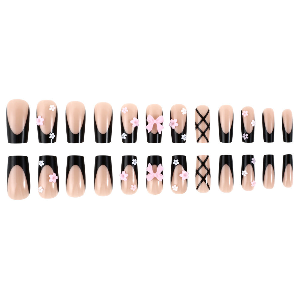 Dekorative Blumen Press-On Nagelkunst Set Brehn