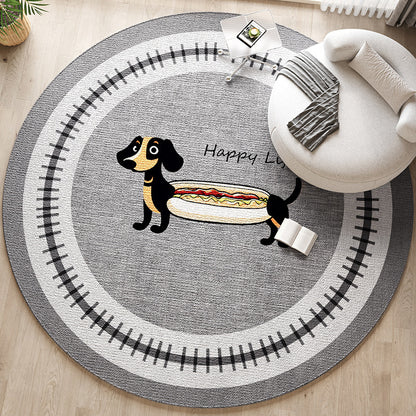 Runder Hundethemen Teppich