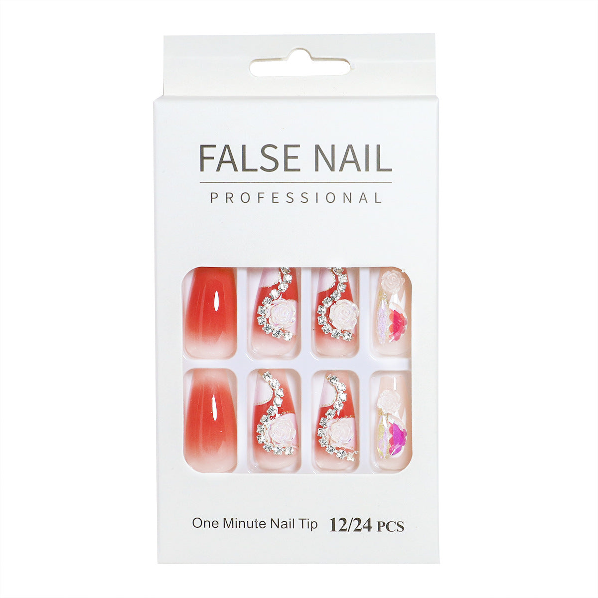 Dekorativer Press-On-Nagelset mit 3D-Akzenten Brehn