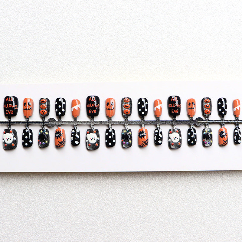 Festliches Halloween-Themen Press-On Nagelset Brehn