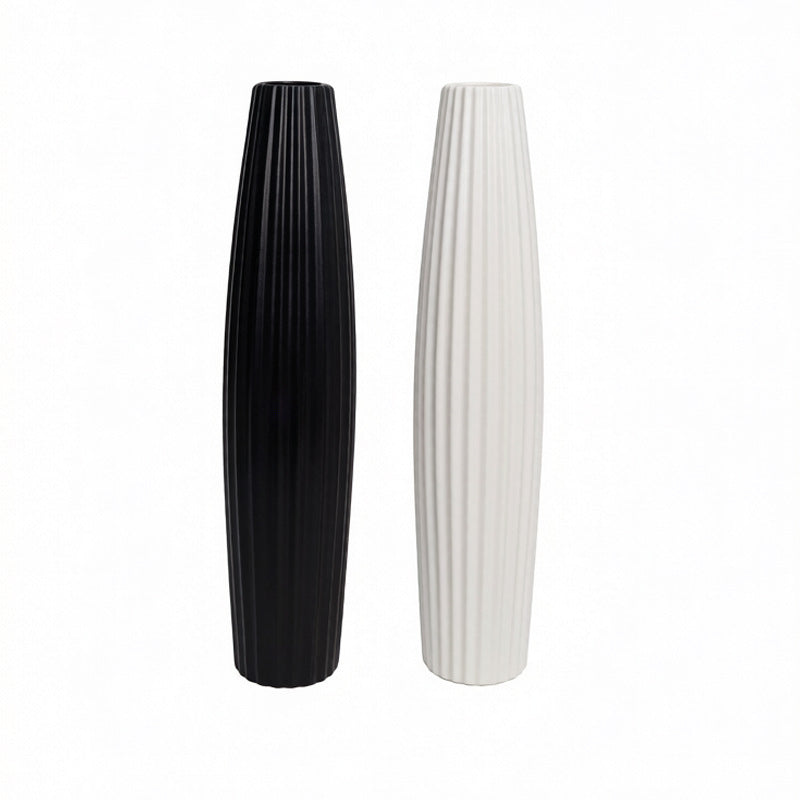 Elegante gerippte keramische Bodenvase Brehn