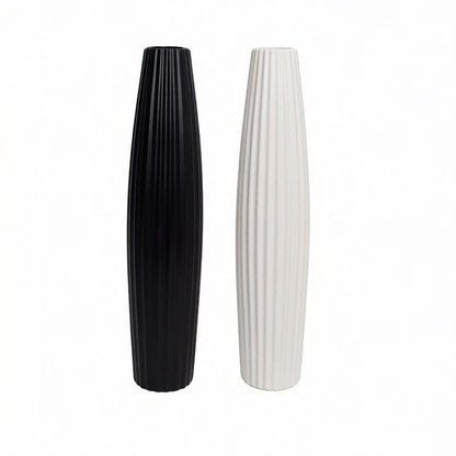 Elegante gerippte keramische Bodenvase Brehn
