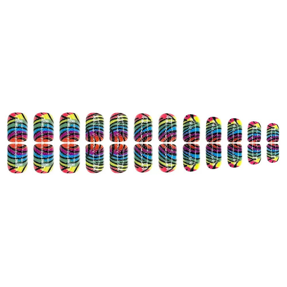 Kreatives Nagelkunstset mit glitzerndem Regenbogen-Muster Brehn