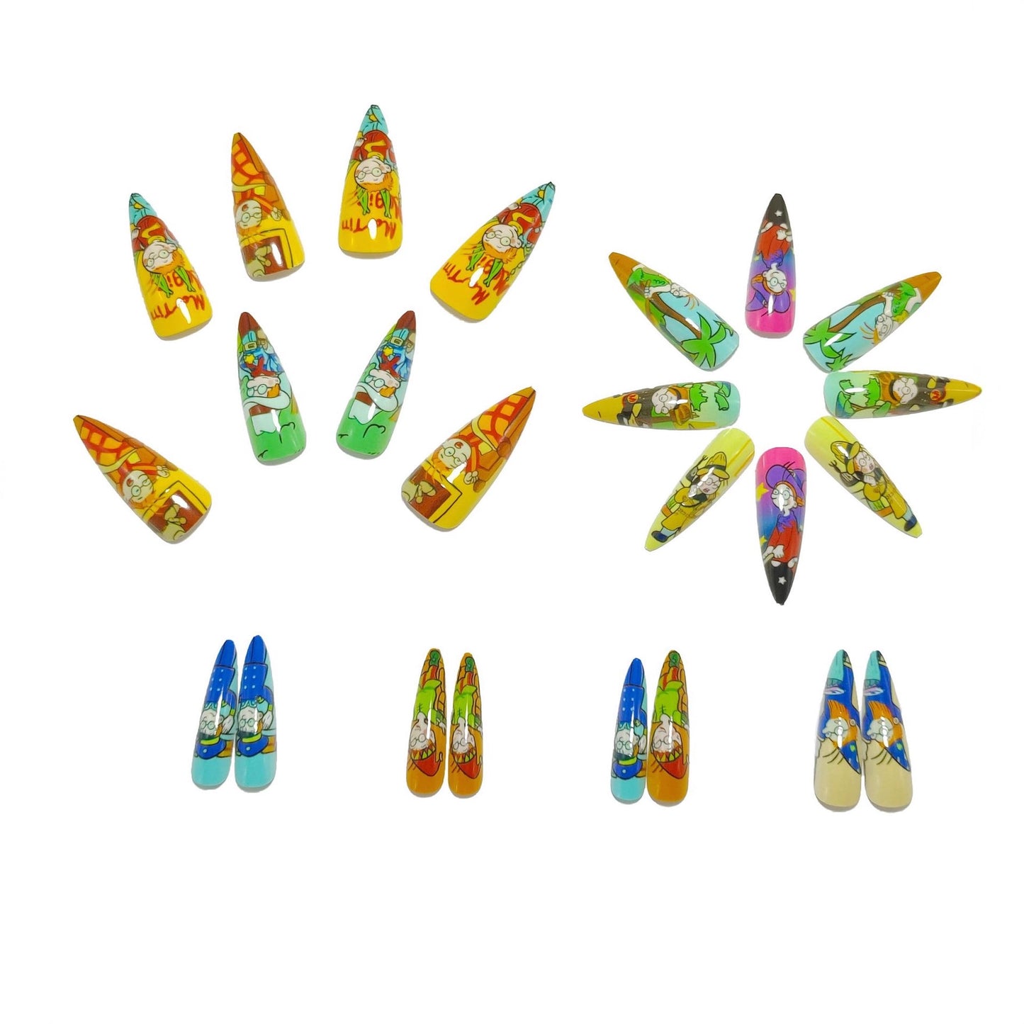 Kreatives Kunstnagel-Set mit Lustigen Cartoon-Motiven Brehn